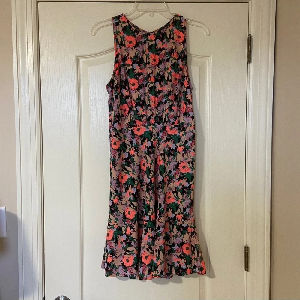 J. Crew Mercantile Black and Orange Sleeveless Midi Sundress